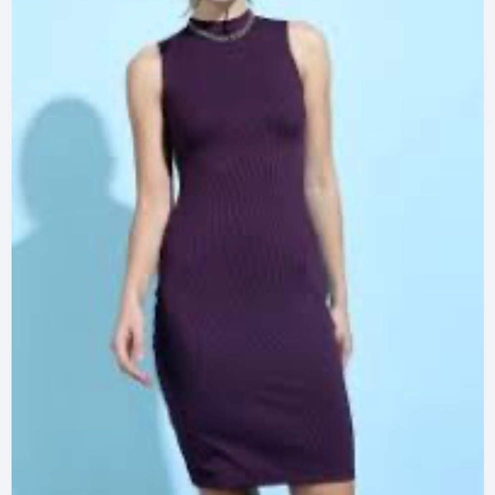 NWOT Express Sleeveless Ribbed Midi Dress in Deep Purple XL
